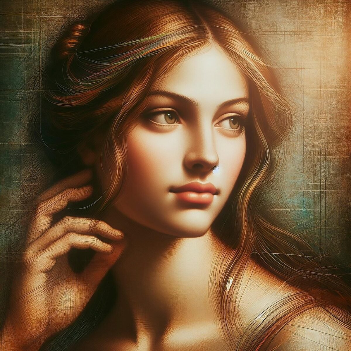 ai generated, woman, leonardo da vinci style, beautiful, girl, portrait, female, creativity, artwork