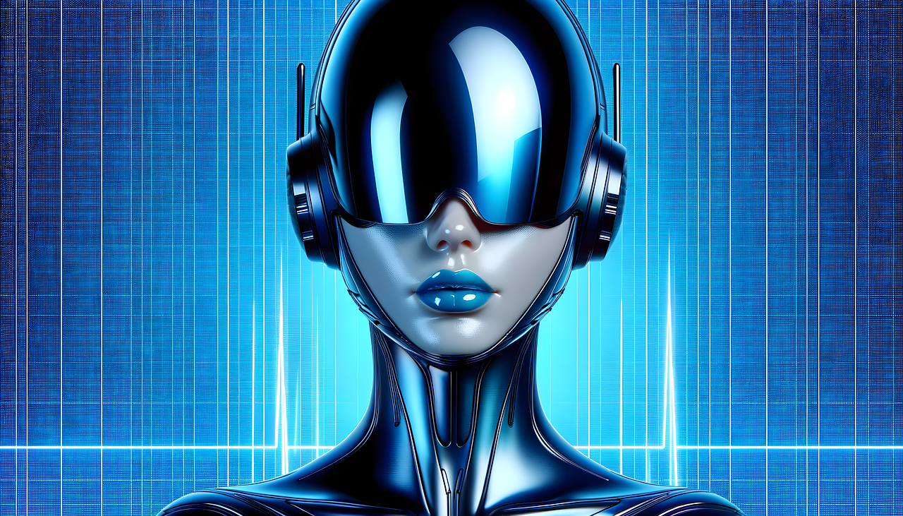 ai generated, woman, robot, humanoid, female humanoid, future, tesla, bot, spaces, electronic, electro, blue, metallic, robot, robot, robot, robot, robot