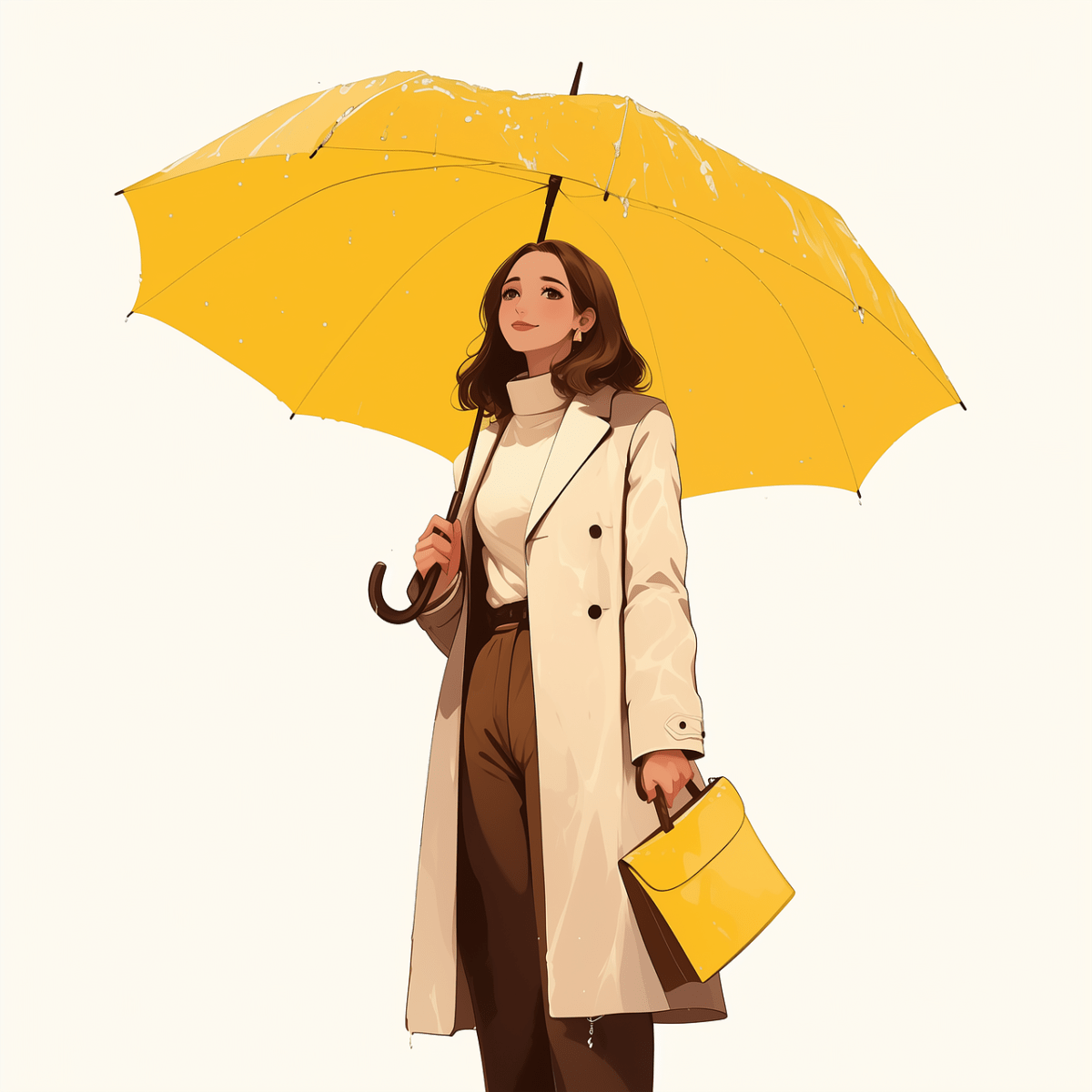 rain, raining, weather, umbrella, nature, draw, artist, drawing, ai generated