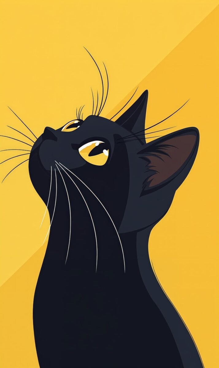 ai generated, cat, feline, minimalism, pet, digital art, elegant, animal, contrast, look, black, graphic design, modern, stylized, curiosity, geometric, mascot, abstraction, concept